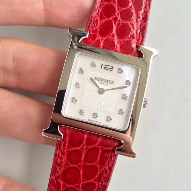 hermes爱玛士时尚姣姣者女表深红